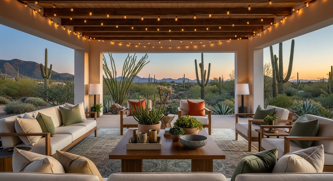 Outdoor Living Room Design for the Arizona Desert — luxury interior design, Scottsdale Arizona, Park Avenue Design